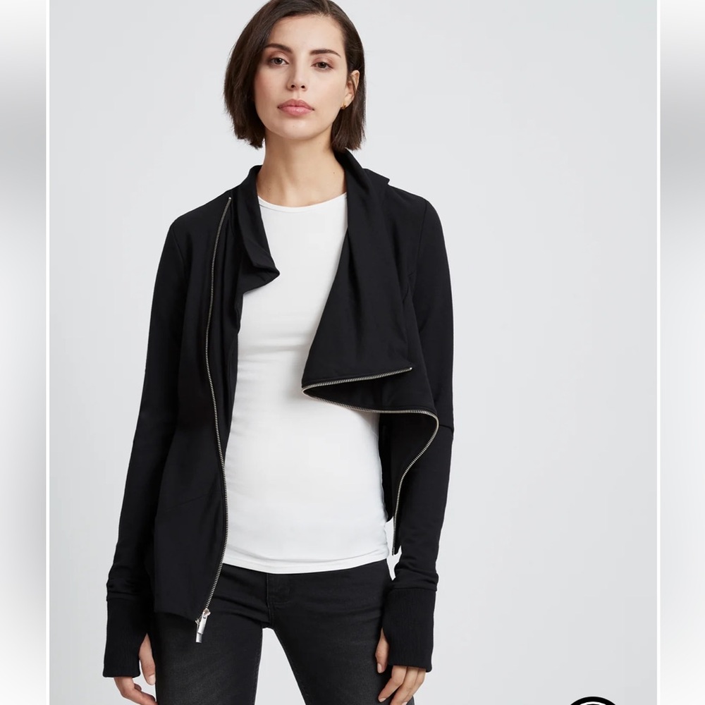Marcella NYC Asymmetrical Black Zippered Jacket - Picture 2 of 9
